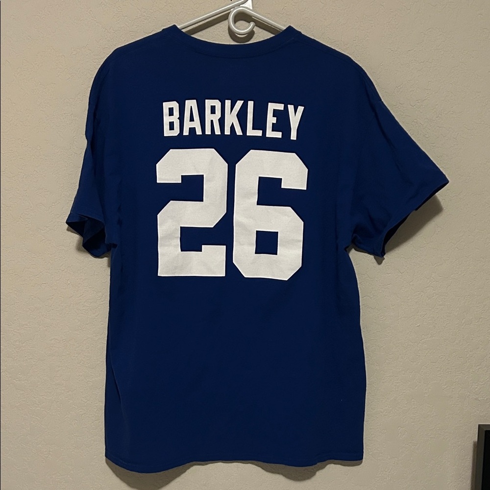 NFL Blue Short Sleeve Tee with White Lettering NY Barkley shirt